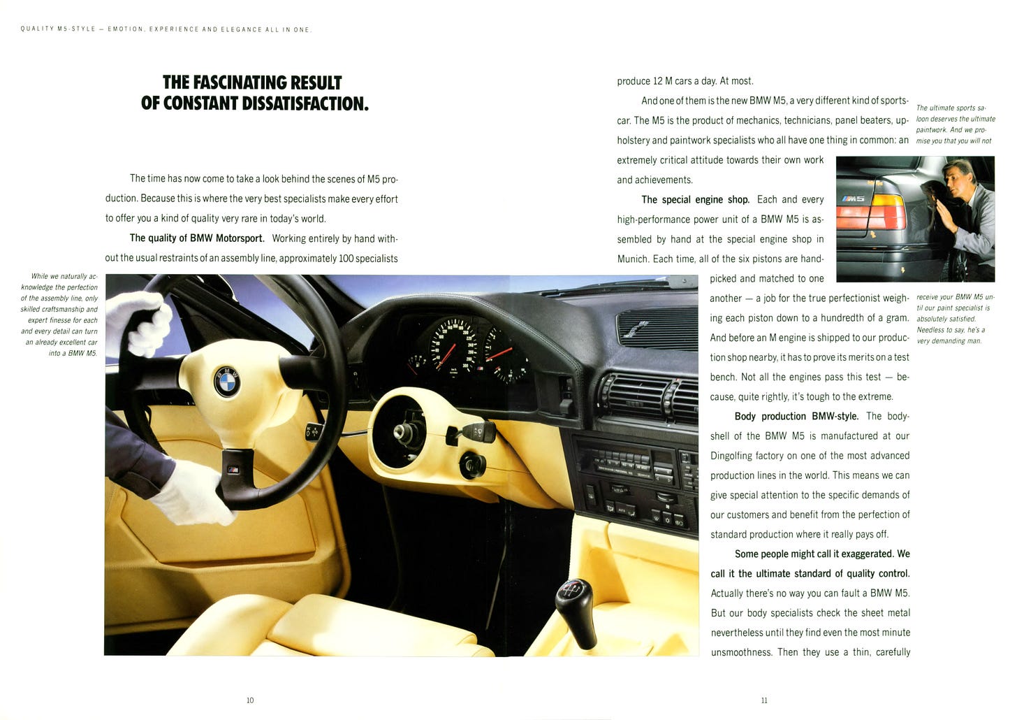 BMW E34 M5 1992 brochure interior