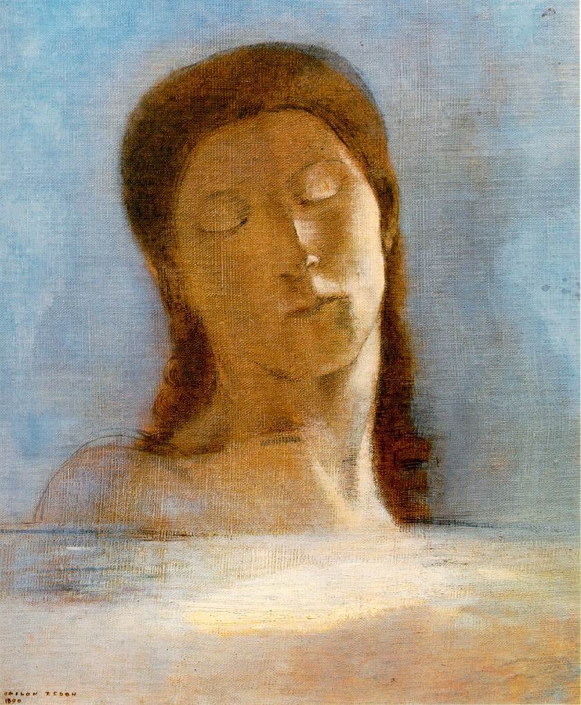 Odilon Redon — Les Yeux clos (1890) Odilon Redon — Les Yeux clos (1890)
