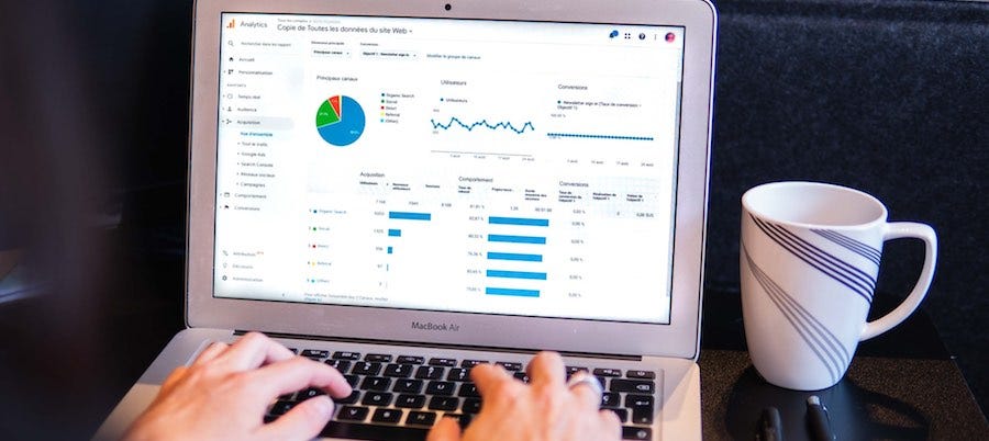 Google Analytics on laptop