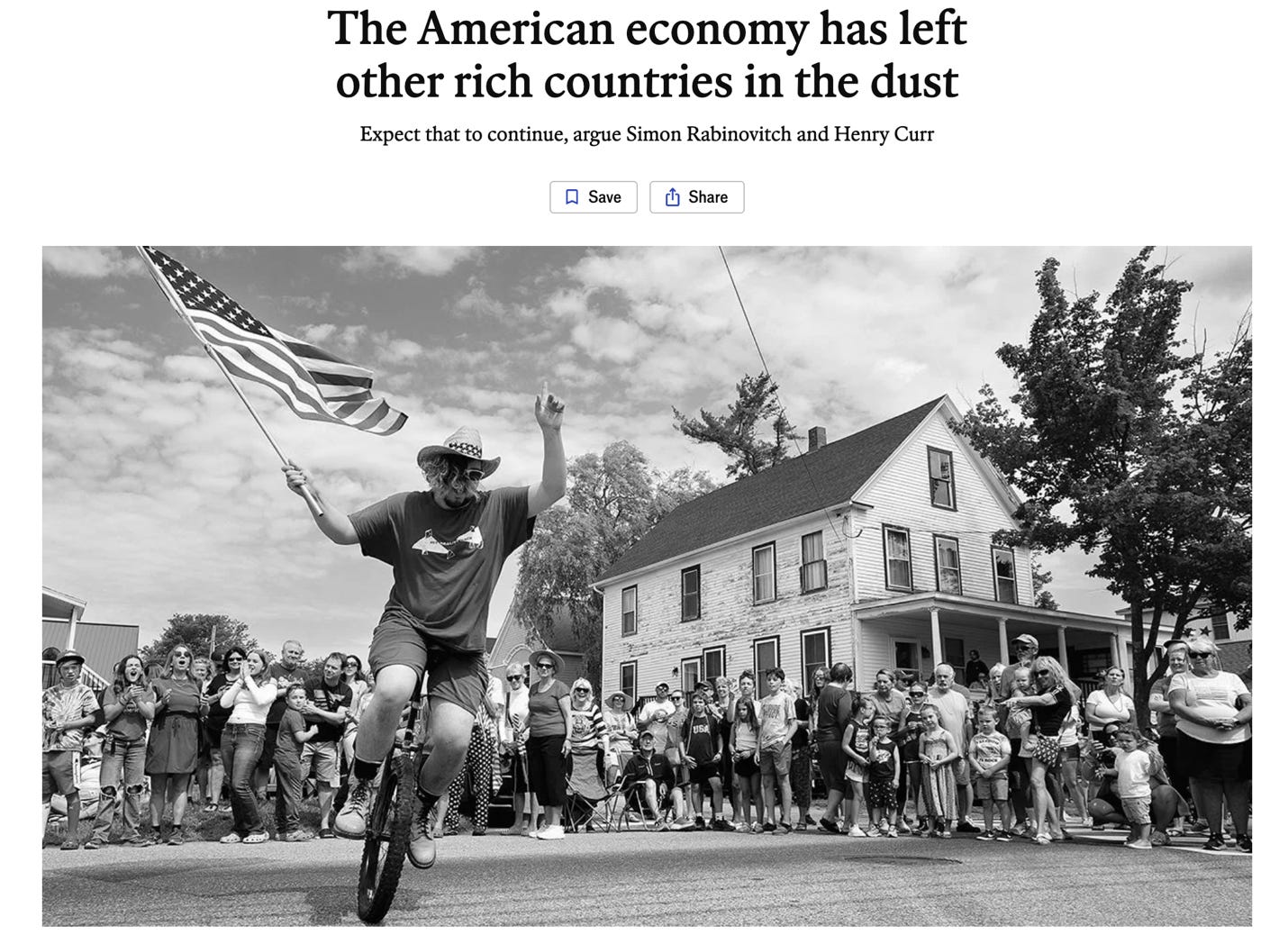 A person on a unicycle with a flag in front of a crowd of people

AI-generated content may be incorrect.