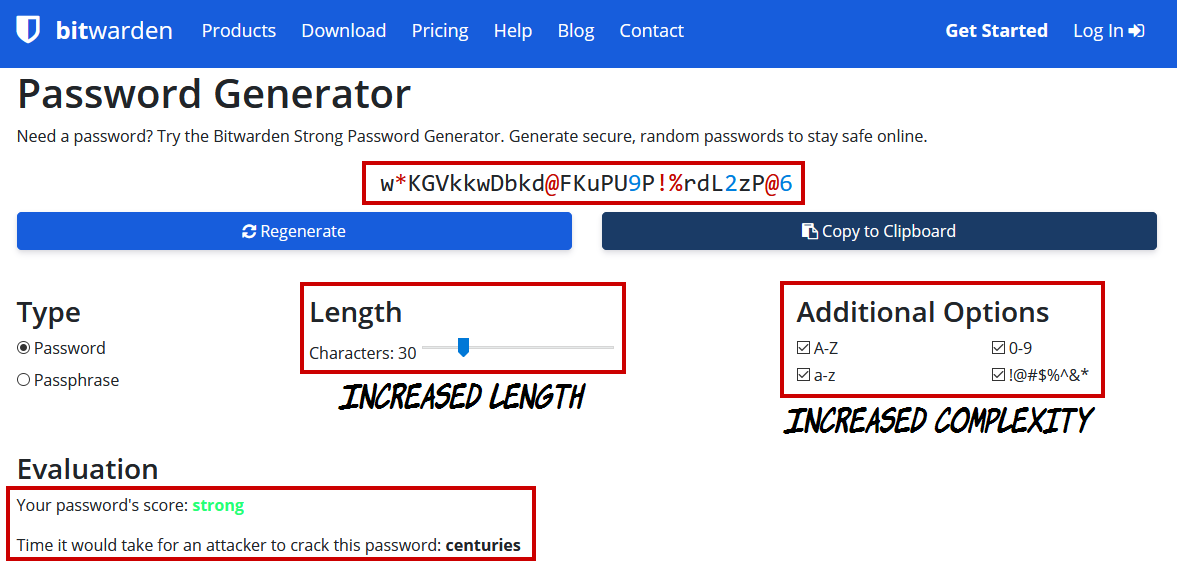Bitwarden password generator