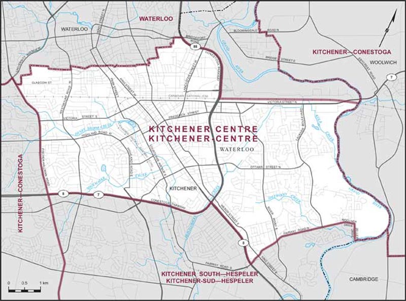 Map – Kitchener Centre, Ontario