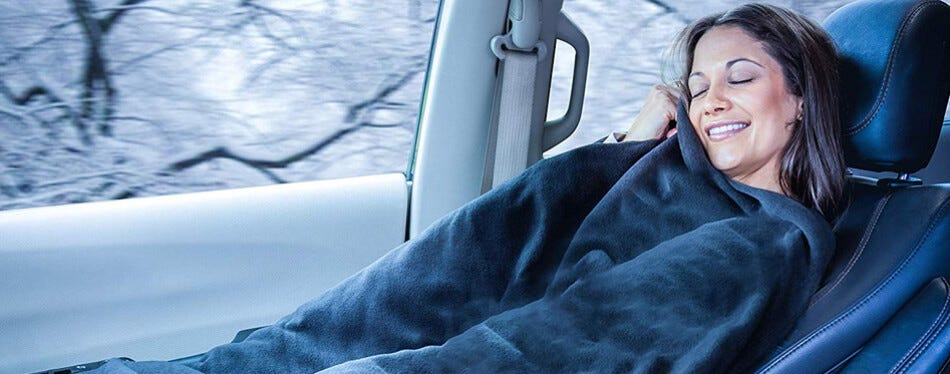 Image result for warm blanket people in car