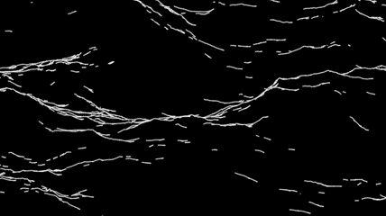 This may contain: an abstract black and white background with wavy lines in the center, on top of dark ground