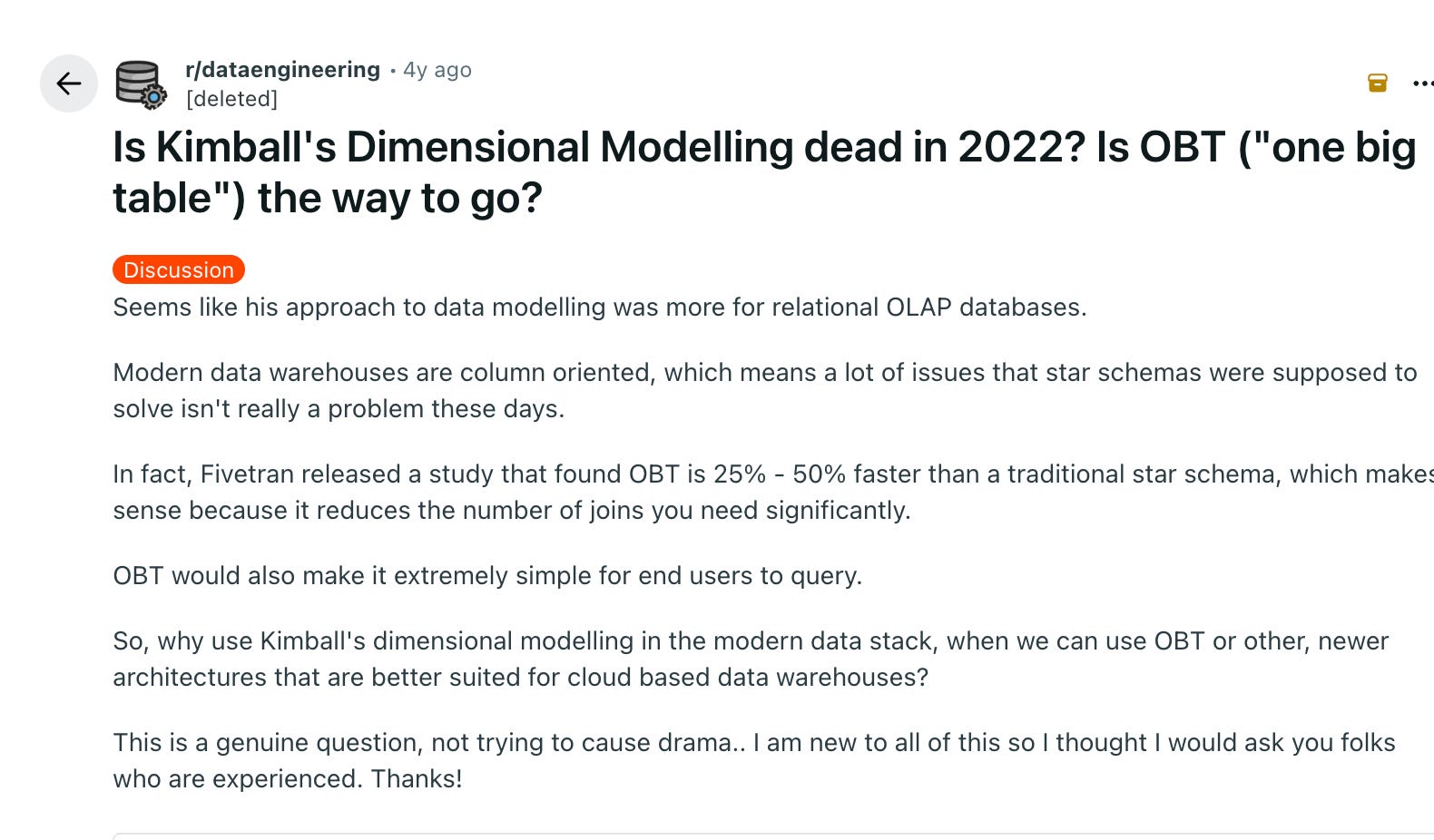 One Big Table Data One Big Table Data Modeling - by Daniel Beach