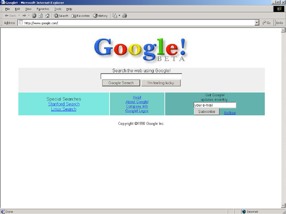 Google in 1998: A Glimpse into the Internet's Evolution | by Healthifashion  | Medium