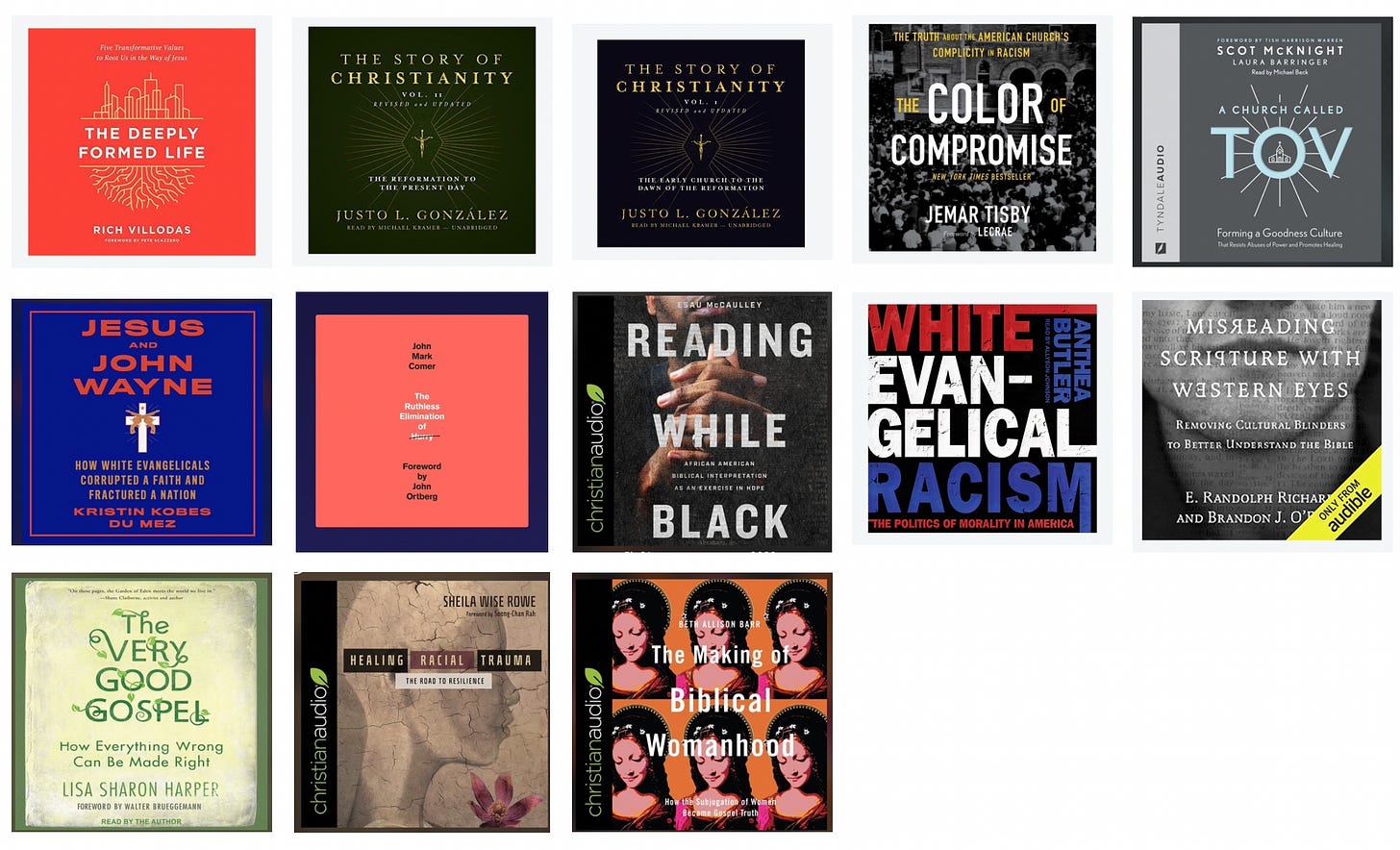 Screenshots of various recommended books.