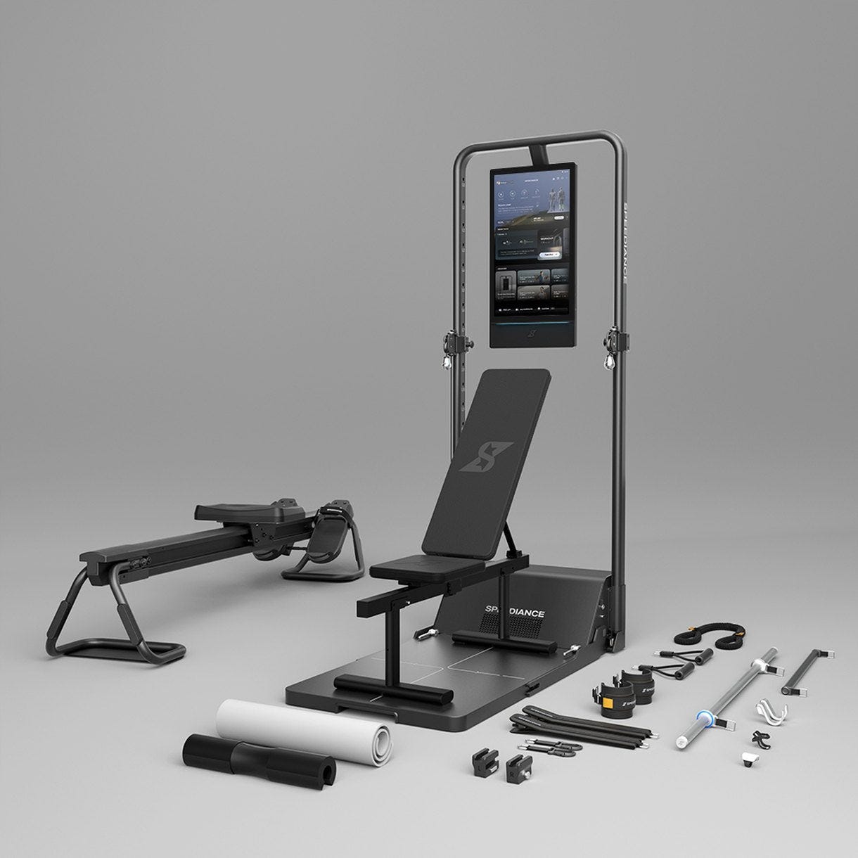 Gym Monster 3 Station configuration - Incline Bench plus AeroRow rowing Gym Monster 3 Station configuration - Incline Bench plus AeroRow rowing