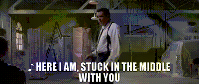 YARN | ♪ Here I am, stuck in the middle with you ...