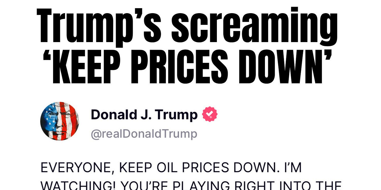 Trump Bombed Iran. Now He’s Screaming About Gas Prices.