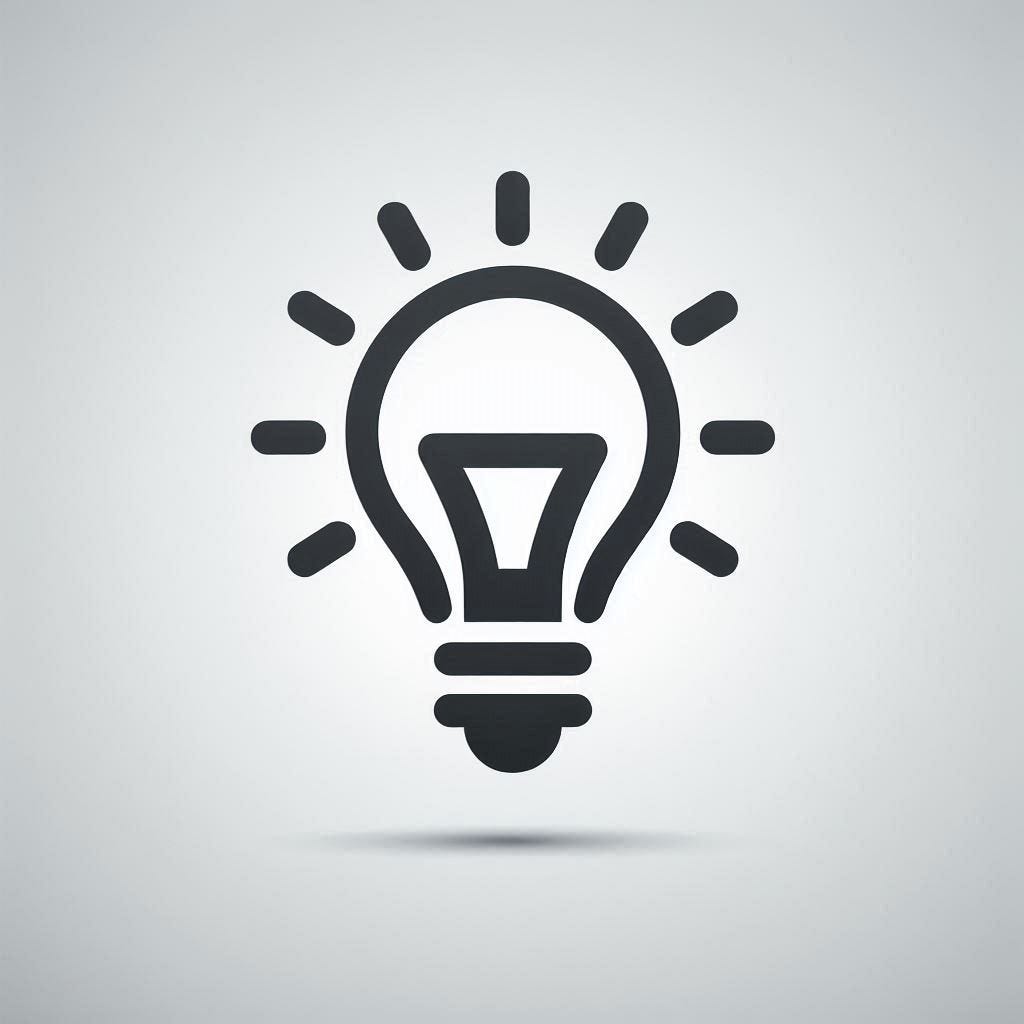 minimalist glyph of a lit lightbulb, minimalist light grey background minimalist glyph of a lit lightbulb, minimalist light grey background