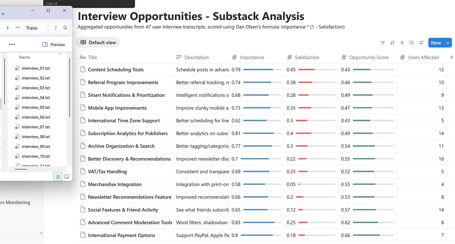 Claude Desktop: Analyze interview transcripts, extract opportunities, and save them to Notion