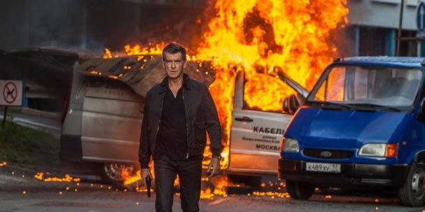 Pierce Brosnan Walks Away from Explosion in First 'November Man' Picture Pierce Brosnan Walks Away from Explosion in First 'November Man' Picture