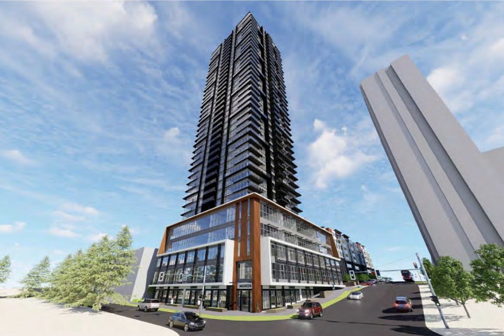 If approved, a 39-storey tower in Willoughby could be built on 86 Avenue.