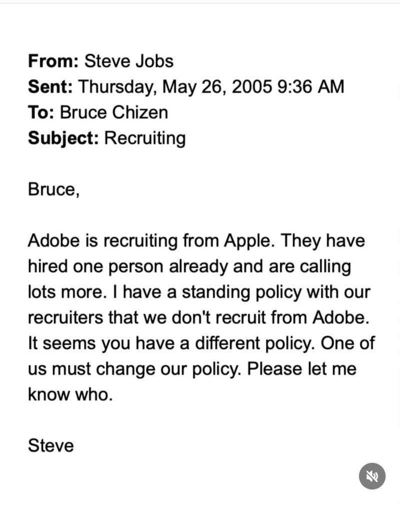 Steve Jobs' email to Bruce Chizen (then CEO of Adobe), back in 2005. |  James Branton