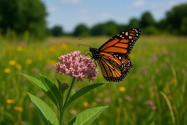 A monarch butterfly on a flower