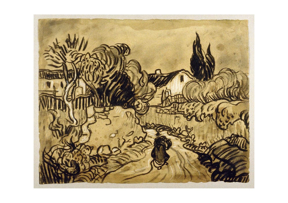 Vincent Van Gogh Path between Garden Walls (Auvers Landscape), 1890