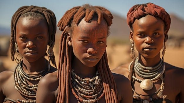 Portrait of a Himba woman dressed in traditional style in Namibia Africa | Premium AI-generated image Portrait of a Himba woman dressed in traditional style in Namibia Africa | Premium AI-generated image