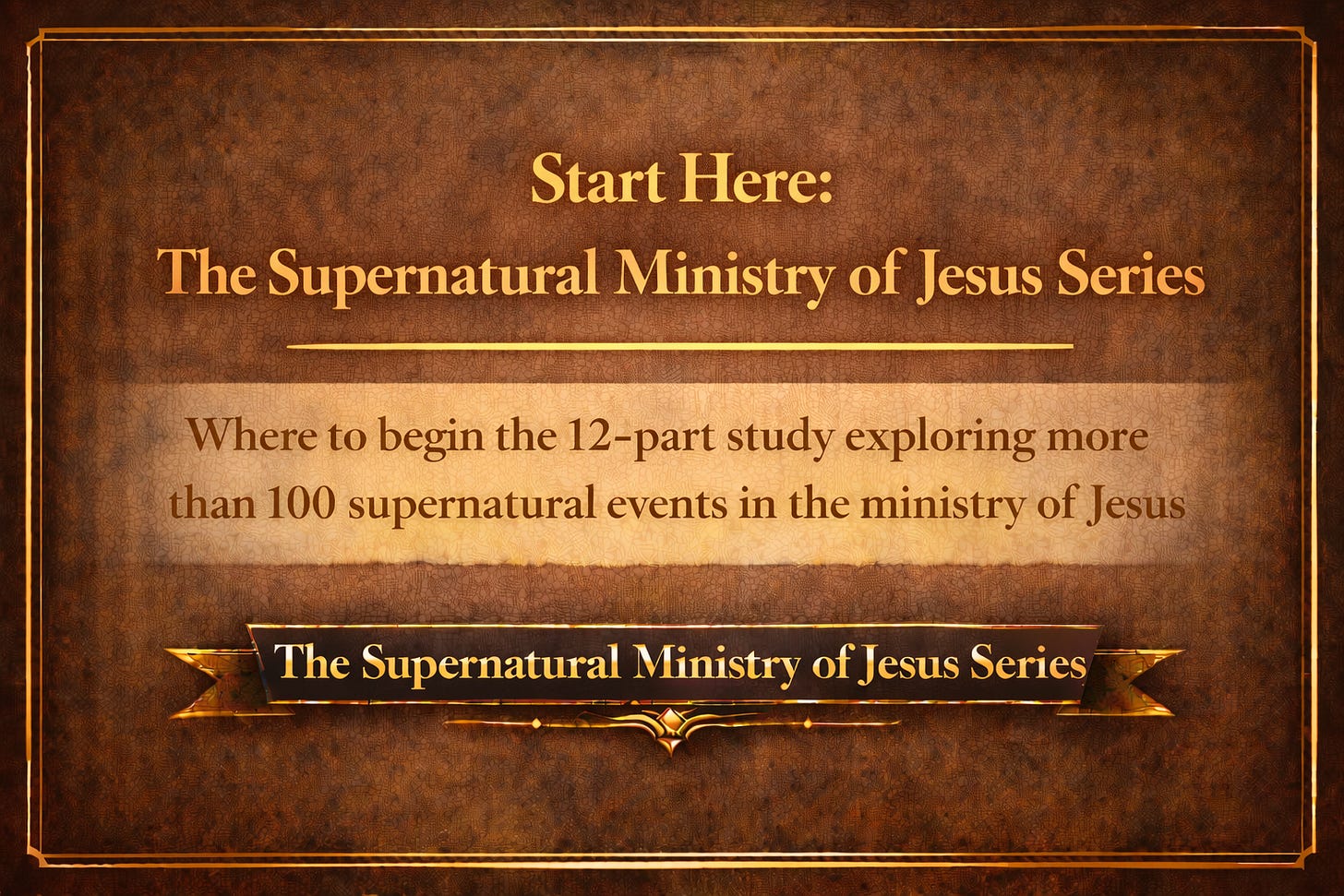 Start Here The Supernatural Ministry of Jesus Series