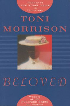 This may contain: the book cover for beloved by tomi morrrison, with an image of a woman's hat