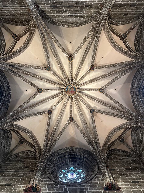 left: the preserved left arm of Saint Vincent the Martyr (San Vicente Mártir); middle & right: interior of Valencia Cathedral