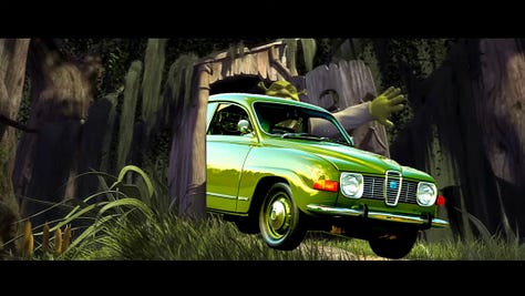 Saab cars appearing in films but in unusual ways
