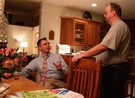 Here I am asking Andy a question. Photo courtesy of Joe Albero. Here I am asking Andy a question. Photo courtesy of Joe Albero.