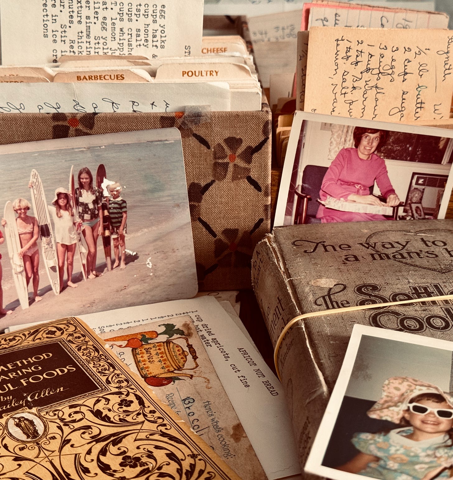 A collection of photos, recipes, and recipe boxes.