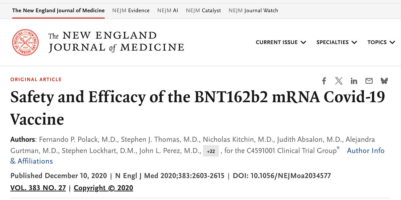 A Novel Analysis of the Pfizer Trial