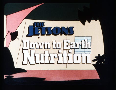 Opening slides of several educational filmstrips. Yogi Bear in "Play it Safe," The Flintstones in "A Weighty Problem," "Bamm-Bamm Tackles a Term Paper," The Jetsons "Down to Earth Nutrition," The Flintstones "Driving Guide," Jabberjaw in "The Silent Hunters," "Around the World Kids Visit Saitama, Japan," Scooby Doo in "Let's Go to Press Part II: News Reporting"