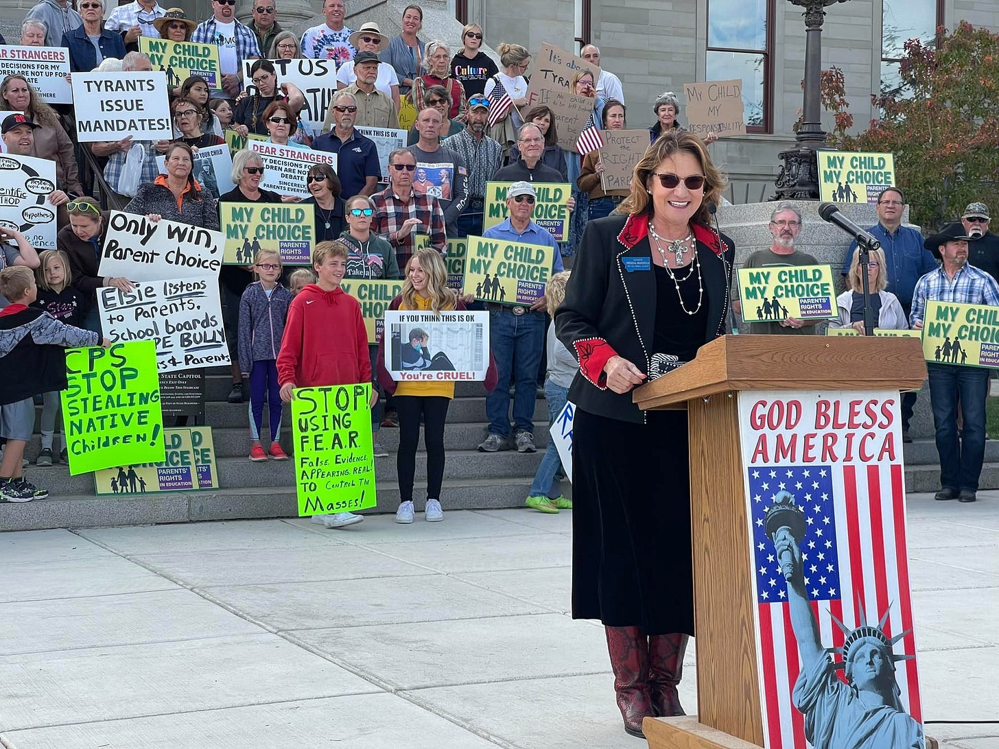 May be an image of 5 people, including Theresa Manzella, people standing and outdoors