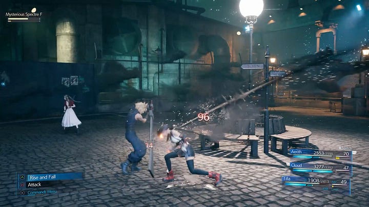 The Enigmatic Specter's "Flood" vs Sephiroth's "Negative Lifestream" in Advent Children.