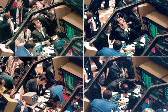 This may contain: multiple shots of people in an escalator at a casino or gambling hall playing games