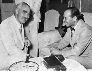 Ambassador Joseph Grew, left, with Japan’s Foreign Minister Teijiro Toyoda, are all smiles during a meeting in Japan, October 2, 1941. “Bally’s Project” implicated Grew in the efforts to whitewash the intelligence failures of the State Department and U.S. Embassy in Tokyo. Ambassador Joseph Grew, left, with Japan’s Foreign Minister Teijiro Toyoda, are all smiles during a meeting in Japan, October 2, 1941. “Bally’s Project” implicated Grew in the efforts to whitewash the intelligence failures of the State Department and U.S. Embassy in Tokyo.