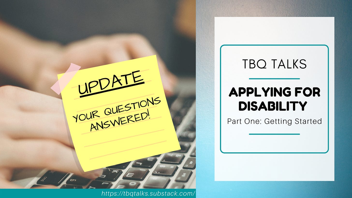 Applying for Disability Part 1 Update