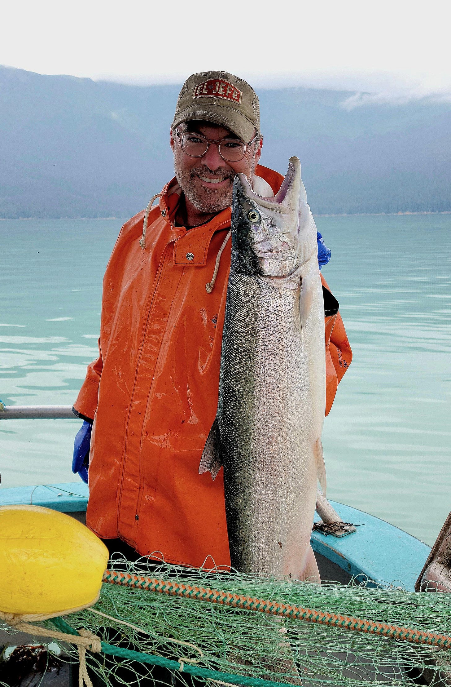 Hank Shaw holding a steelhead. 