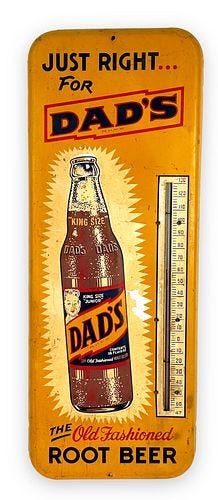 1950's Dad's Root Beer Thermometer sold at auction on 4th April |  SebastianCharles Auctions
