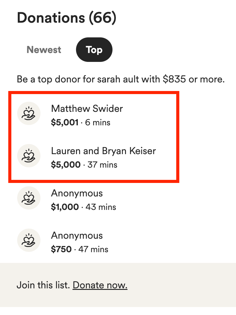 GoFundMe donation list GoFundMe donation list