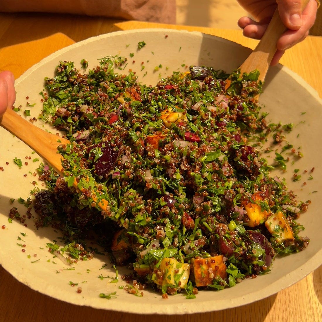 Cherry, Herb, Halloumi and Quinoa Salad