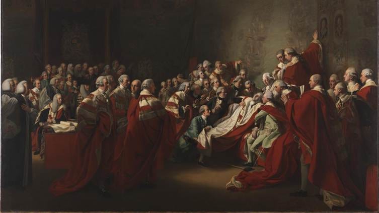 A painting of a group of people in red robes

AI-generated content may be incorrect.