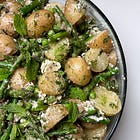 Herby Lemony Potato Salad with Asparagus, Peas and Feta