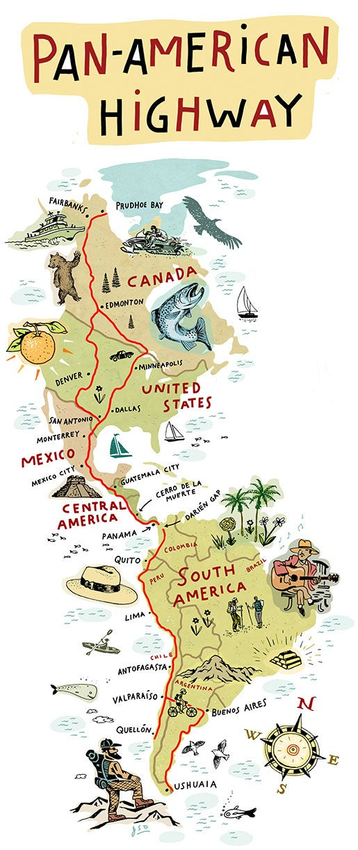 An illustration of the Pan-American highway An illustration of the Pan-American highway