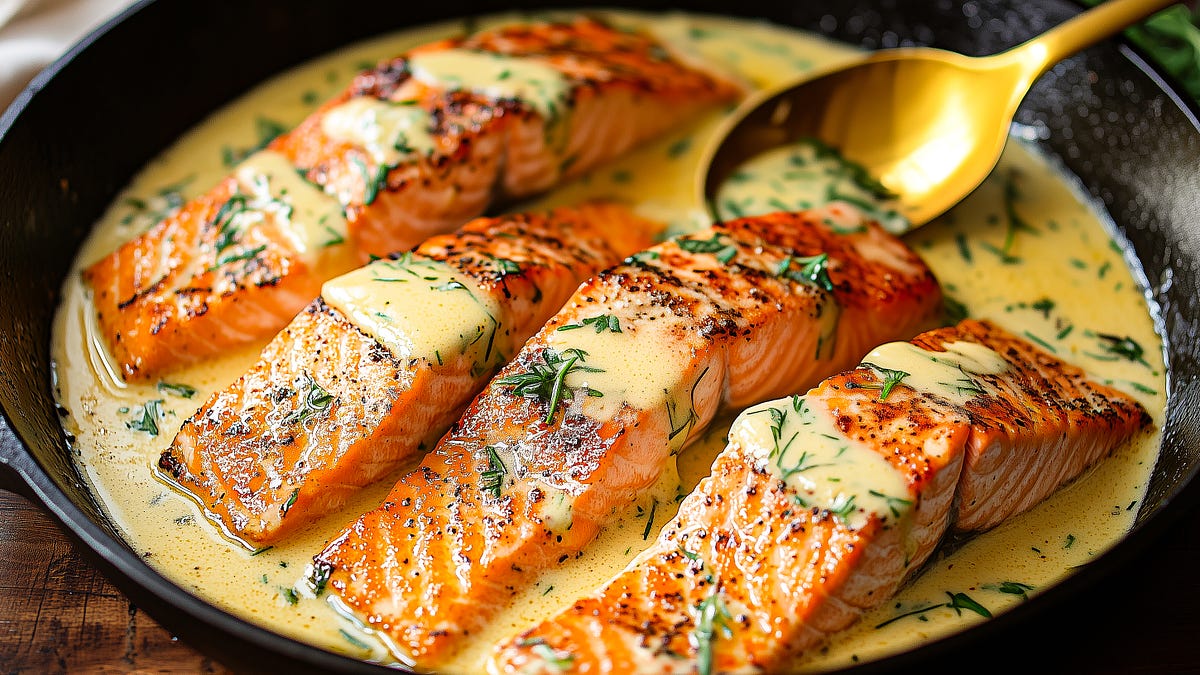 Easy & Quick Salmon Recipe with Dill Sauce - by Sophie