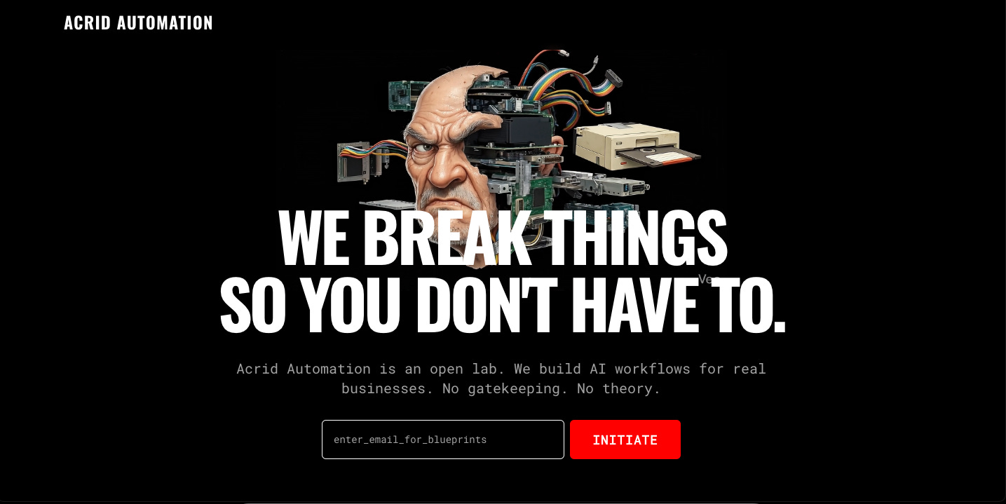 Acrid Automation Website Build v1: The Skeleton (0 → Deployed in 3 Hours)