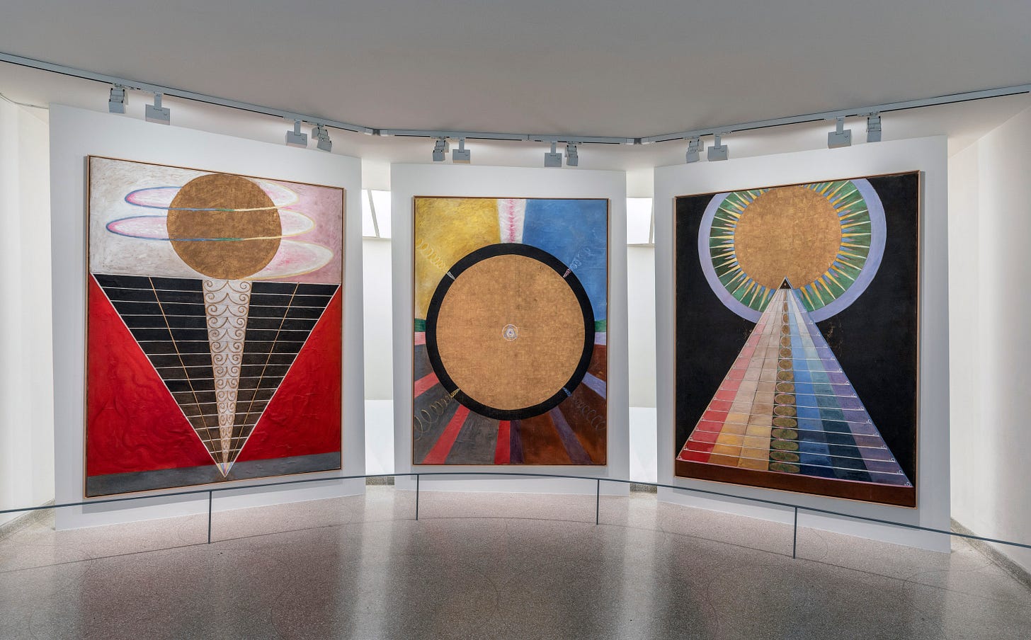 Installation viInstallation view of the exhibition 'Hilma af Klint: Paintings for the Future', Solomon R. Guggenheim Museum, New York, October 12, 2018 - April 23, 2019 Installation viInstallation view of the exhibition 'Hilma af Klint: Paintings for the Future', Solomon R. Guggenheim Museum, New York, October 12, 2018 - April 23, 2019