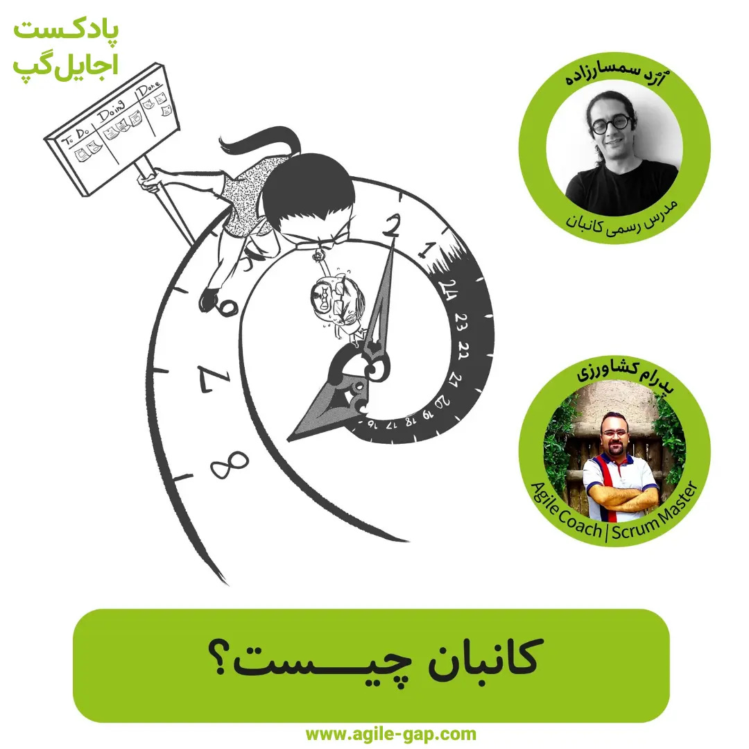 کاور اپیزود کانبان چیست؟ با حضور پدرام کشاورزی و اورود سمسارزاده در پادکست اجایل گپ کاور اپیزود کانبان چیست؟ با حضور پدرام کشاورزی و اورود سمسارزاده در پادکست اجایل گپ