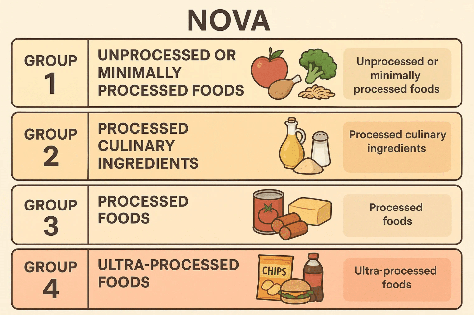 Nova Food classification into four groups