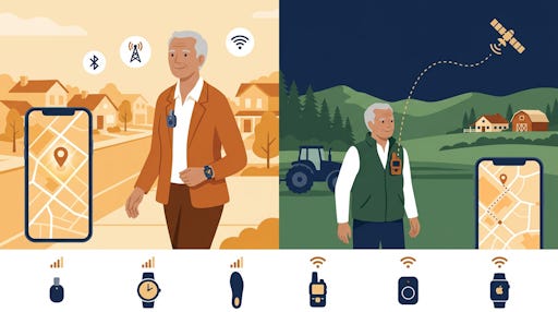 Two graphics - one of communication in the city, one on a farm Two graphics - one of communication in the city, one on a farm