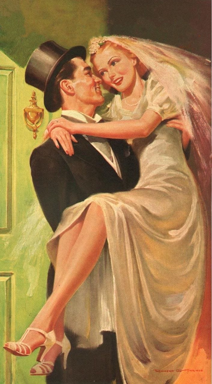 Bride and groom | Vintage romance, Vintage bride, Wedding illustration