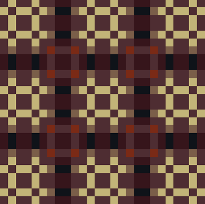 Different color palette examples of the Pixels + Plaid Quilt Pattern designed by Block Party